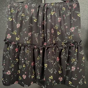 Shosho Tiered Pink and Yellow Midi Skirt